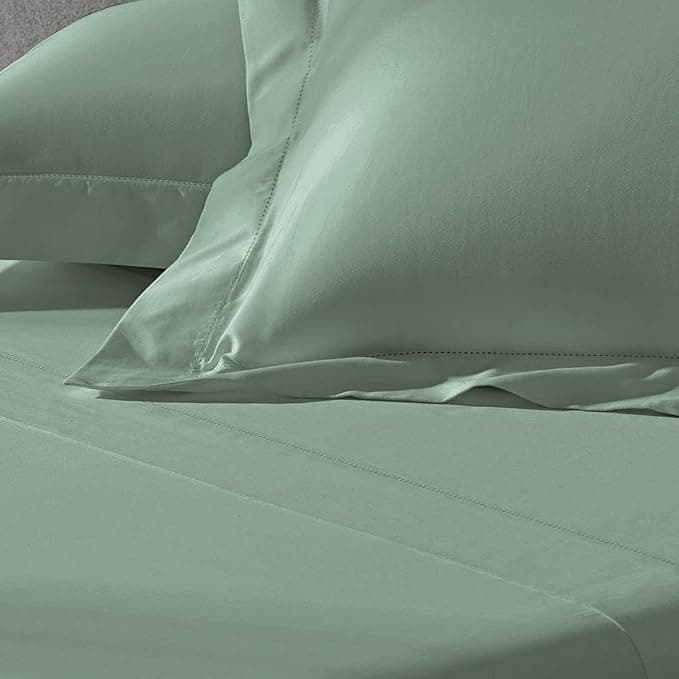 2,80M X 2,70M-JOGO CAMA 4 PC CETIM SUBLIME PONTO AJOUR - VERDE CREAM