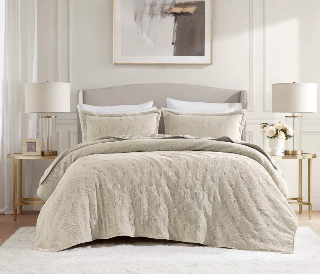 COLCHA SAVELLI CORTTEX TAUPE 2,40 m X 2,60 m QUEEN