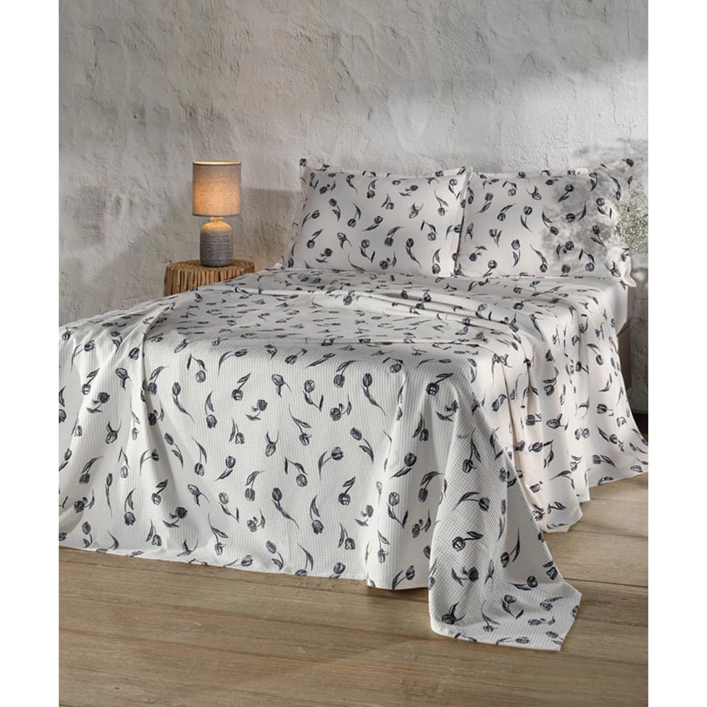 KIT COLCHA CASAL QUEEN AM 1558 ESTAMPADO COM 3 PECAS 1 COLCHA 2,40M X 2 ,50M + 2 PORTAS TRAVESSEIRO 70CM X 50CM SELENA C