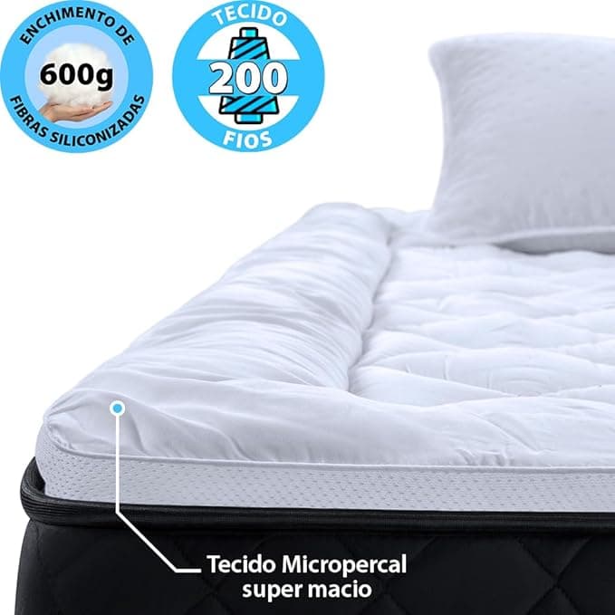 PILLOW TOP TOQUE DE PLUMAS TESSI CASAL BRANCO