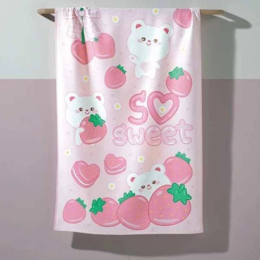 TOALHA BANHO FELPUDO D ESTAMPADO 70CM X1,15M MORANGOS 02 UNICA