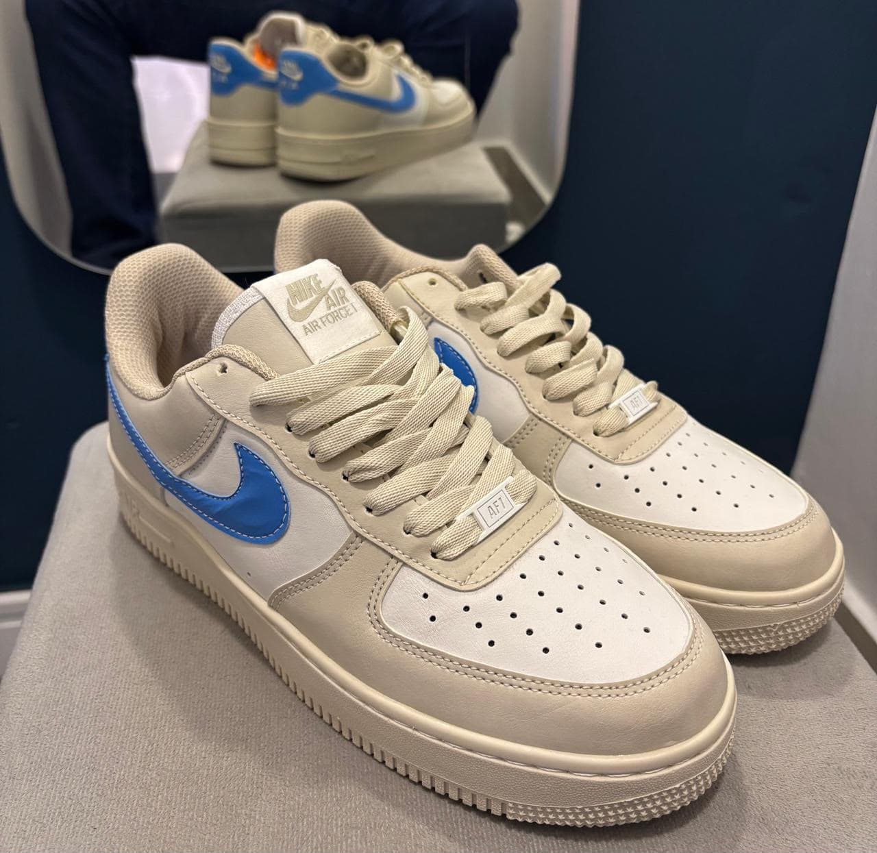 NK AF1 Bege/Azul